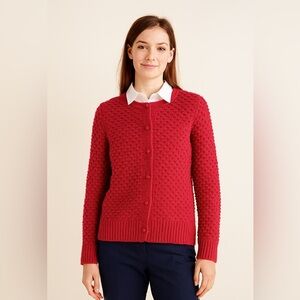 L.L. Bean Fuchsia Wool Angora Blend Knit Cardigan Sz. S
